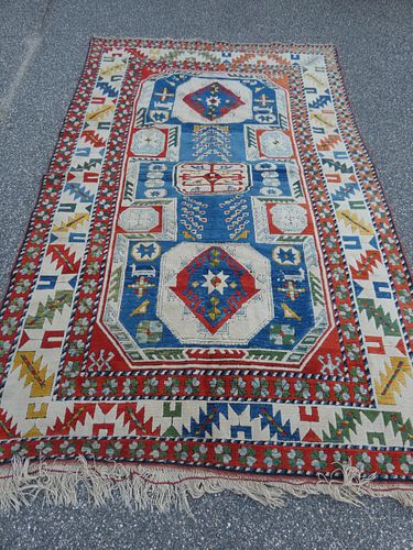 VINTAGE TURKISH RUGColorful vintage 383ac9