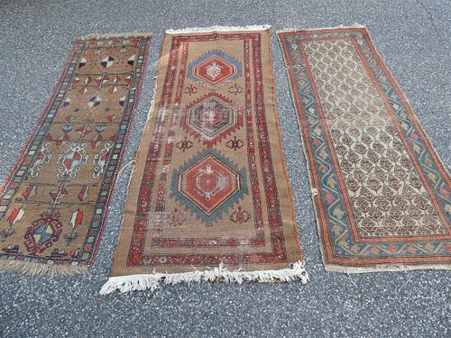 3 ANTIQUE CAMEL HAIR RUNNERSLot