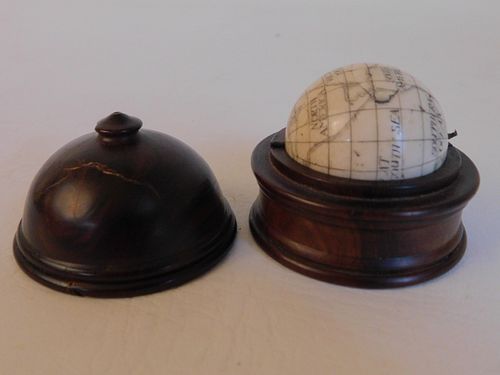 ANTIQUE MINI SCRIMSHAW GLOBEMiniature 383ad1