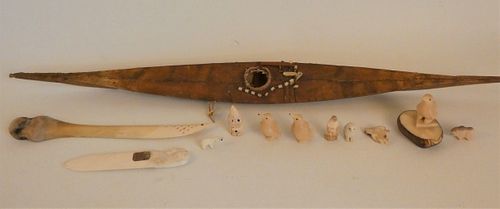 12 INUIT MOSTLY BONE ITEMSLot 12 383add