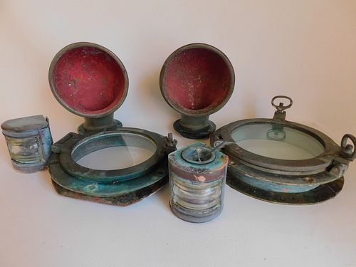 6 ITEMS FROM SEA CHANTEYLot of 6 brass/bronze