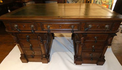 VICTORIAN CARVED WALNUT PARTNERS 383b3a