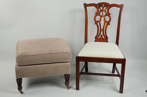 TWO FURNITURE ITEMS CHIPPENDALE