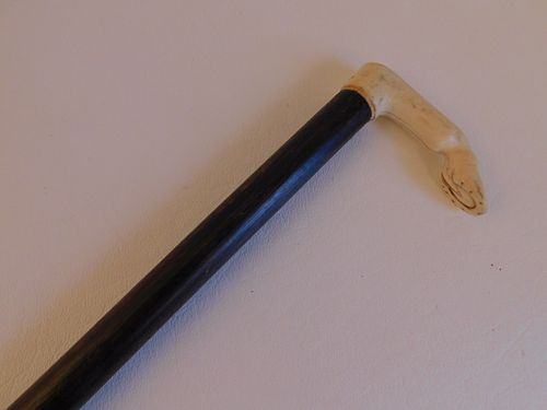 BONE HORSE LEG CANE19th century 383b90