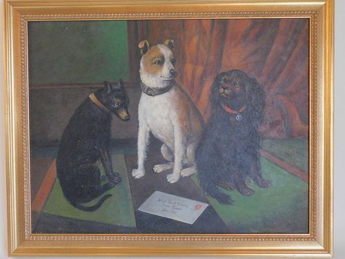 HARRY TAYLOR DOGS PAINTINGOil painting 383b9b