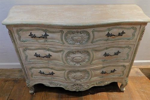 OLD FRENCH PAINTED CHESTOld Louis 383bb1