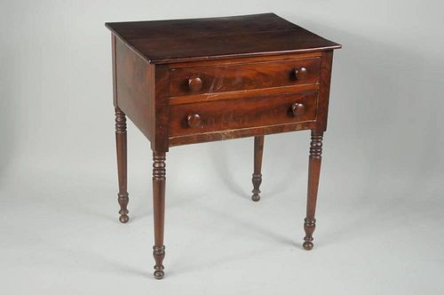 FINE SHERATON MAHOGANY TWO DRAWER