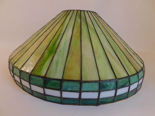 OLD LEADED GLASS HANGING LAMPOld 383be2