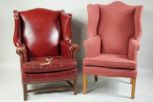 TWO CHIPPENDALE STYLE WING CHAIRSChippendale 383bdf