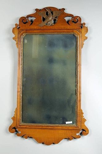 CHIPPENDALE STYLE TIGER MAPLE MIRRORChippendale