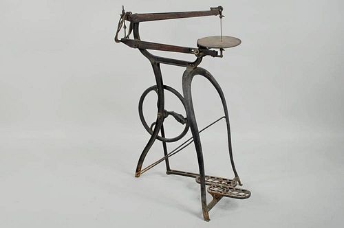 ANTIQUE CAST IRON & WOOD TREADLE