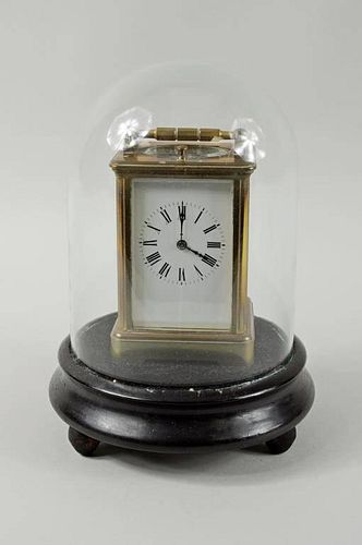 FRENCH BRASS TRAVELING CLOCK W/REPEATER