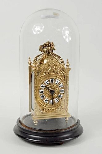 FRENCH BRASS CLOCK WITH PORCELAIN