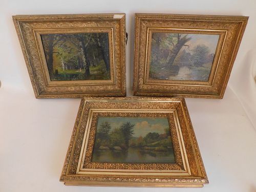 3 ANTIQUE LANDSCAPE PAINTINGSLot 383c21