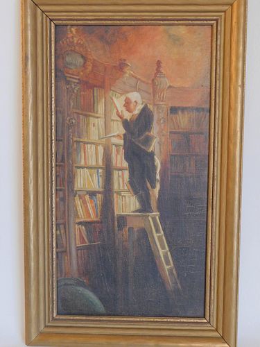 AFTER CARL SPITZWEG LIBRARY PAINTINGOld 383c25