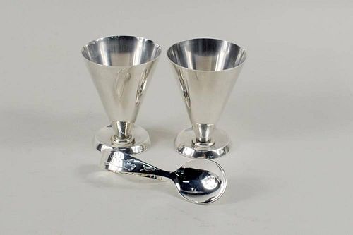 STERLING SILVER SPOON TWO CUPSThree 383c97