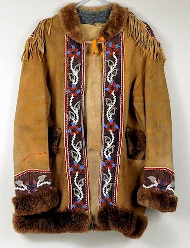 INUIT BEADED MOOSE HIDE & VELVET