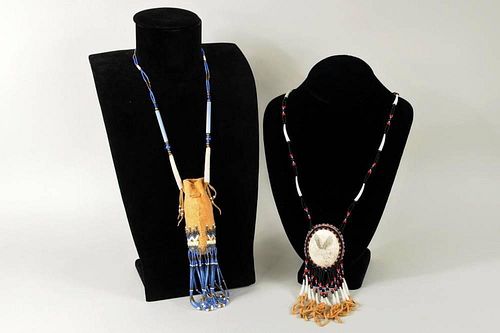 TWO INUIT BEADED NECKLACESTwo Inuit