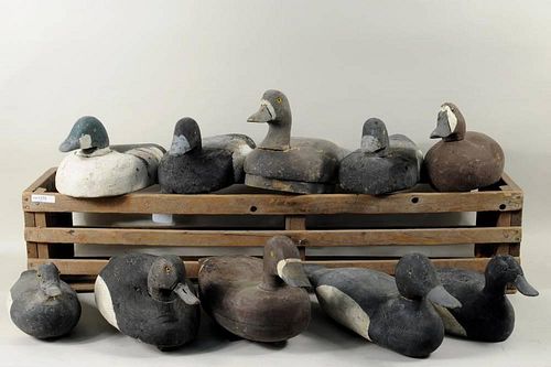 10 CARVED & PAINTED DUCK DECOYSTen