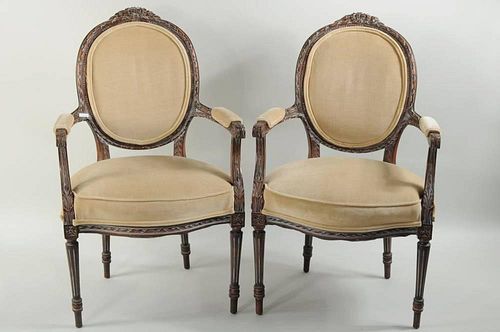 PAIR FRENCH LOUIS XV STYLE ARMCHAIRSPair 383d2a