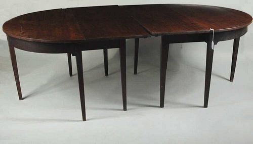 HEPPLEWHITE MAHOGANY "D" END DINING