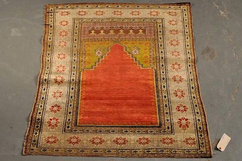 EARLY TURKISH SILK PRAYER RUGEarly 383d30