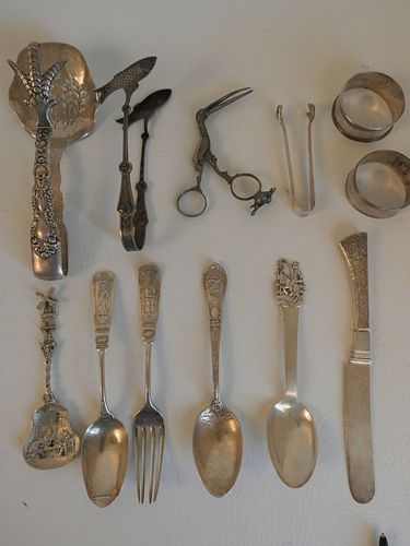 12 PIECES ASSORTED MOSTLY STERLING 383d3e