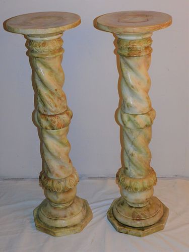 PAIR ONYX STATUARY PEDESTALSPair 383d49