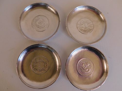 SET 4 CHINESE SILVER COIN TRAYSSet