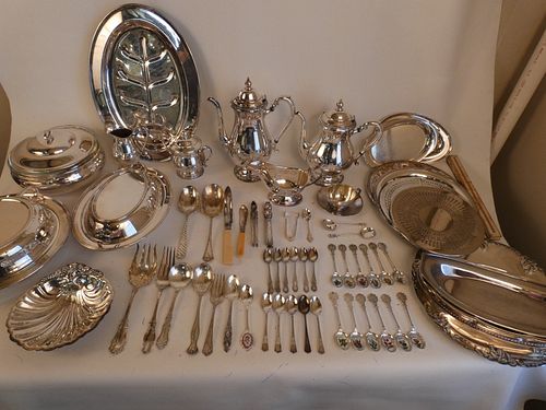 LARGE LOT SILVER PLATED ITEMSLarge 383da1