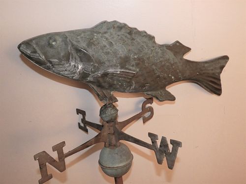 OLD COPPER FISH WEATHERVANEOld