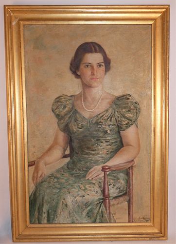 PORTRAIT OF LADY BY W.E. CHAPMANOld
