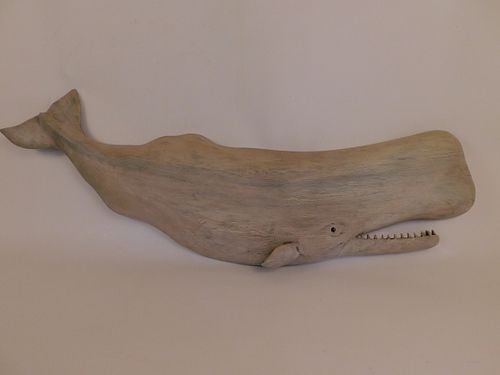 BECKENHAUPT CARVED WOOD WHALEWhite