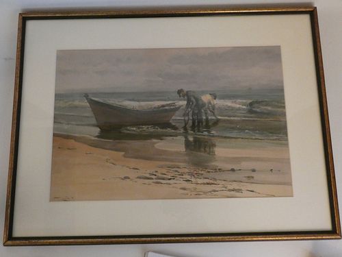 FM LAMB SEASCAPE PAINTINGFine antiqe 383e23