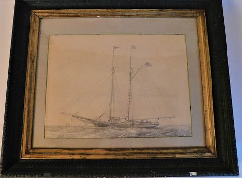 JW PIRSSON YACHT DRAWINGPencil 383e5c