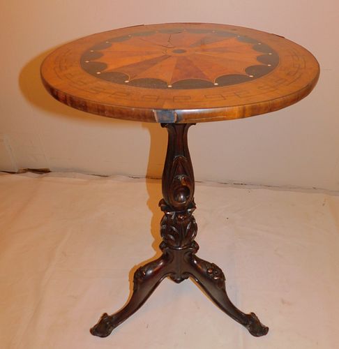 VICTORIAN MARQUETRY INLAID STAND19th