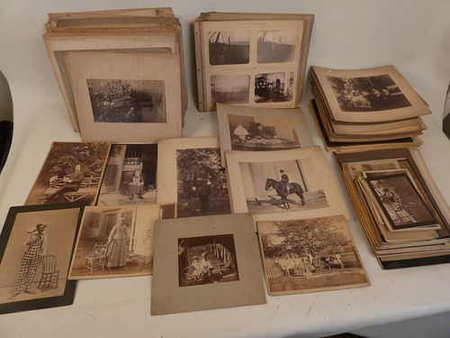 OVER 180 LARGE ANTIQUE PHOTOGRAPHSLarge