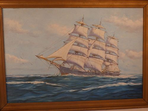 SYLVA FERNANDES SHIP PAINTINGOld 383ea1