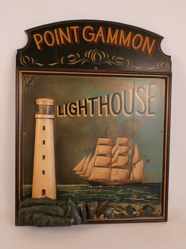 PT GAMMON LIGHTHOUSE SIGNVintage