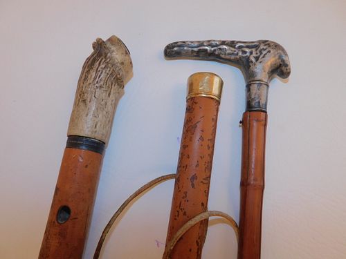 3 ANTIQUE CANES INCLUDING GOLDLot 383ec0