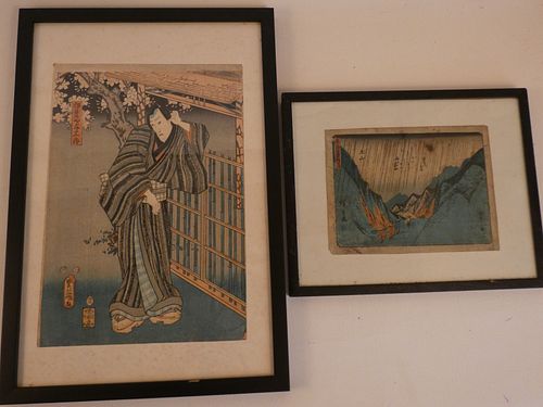 2 SIGNED JAPANESE WOODBLOCK PRINTSLot 383ed8