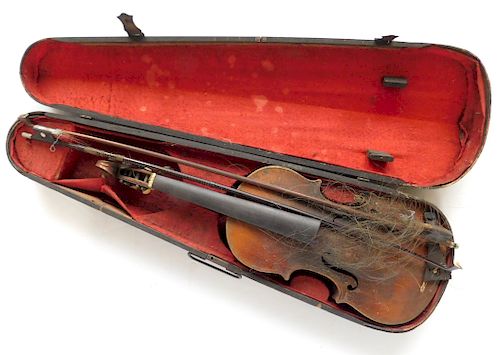 GERMAN VIOLIN AND TWO BOWSGerman violin