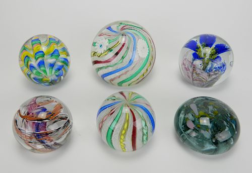 6 ART GLASS PAPERWEIGHTS6 Art Glass