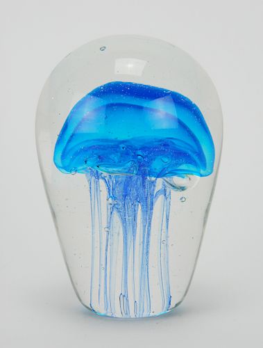 GLASS JELLYFISH PAPERWEIGHTGlass jellyfish