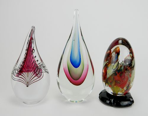 3 ART GLASS SCULPTURES3 Art Glass