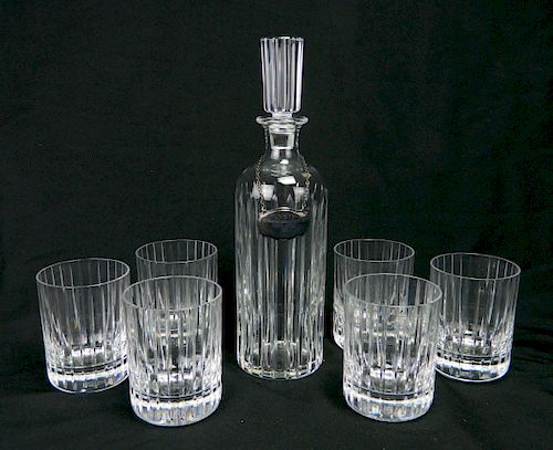 BACCARAT CRYSTAL DECANTER AND GLASSESBaccarat