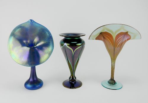 3 ART GLASS VASES3 Art Glass vases-