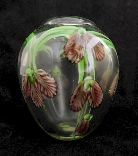 6 ART GLASS VASES6 Art glass vases,