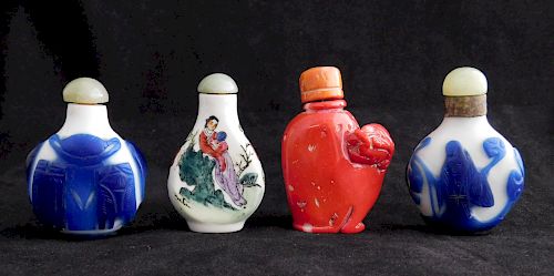 4 ASIAN SNUFF BOTTLES4 Asian snuff 383f5d