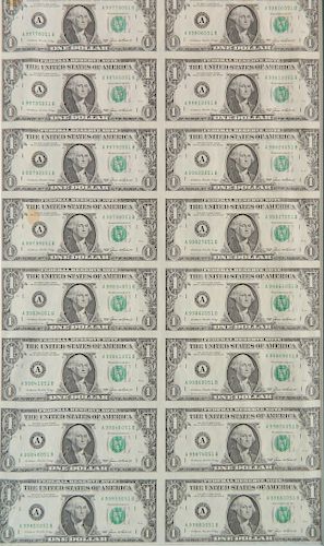 UNCUT CURRENCY SHEETDepartment 383f60